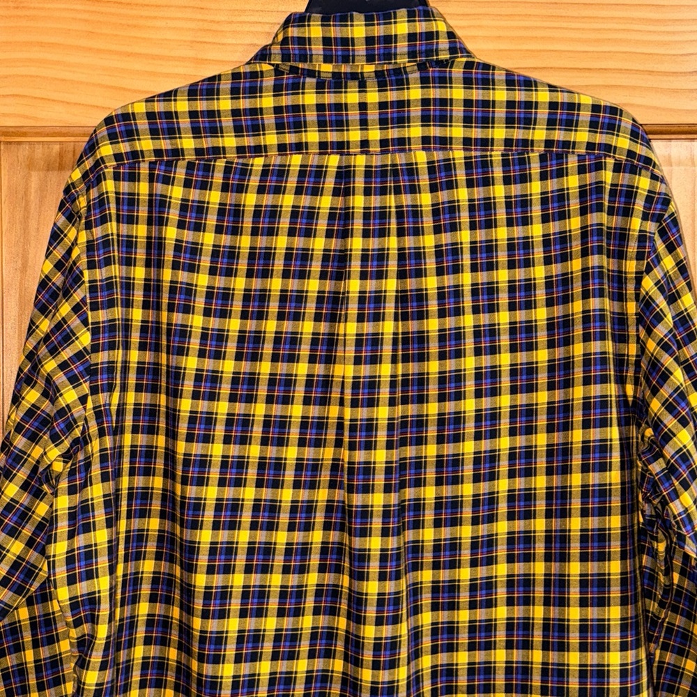Ralph Lauren Men's Checkered Shirt in Yellow and Navy-L-EUC - Picture 9 of 11